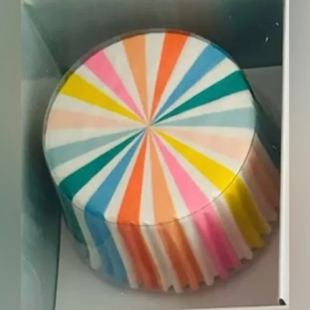 New Cupcake 24 Cupcake Liners 24 Star Picks Color-wheel Dots Liners Meri Meri